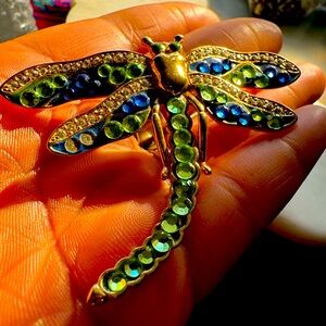 Signed Suzanne Bjontegard rhinestone brooch.